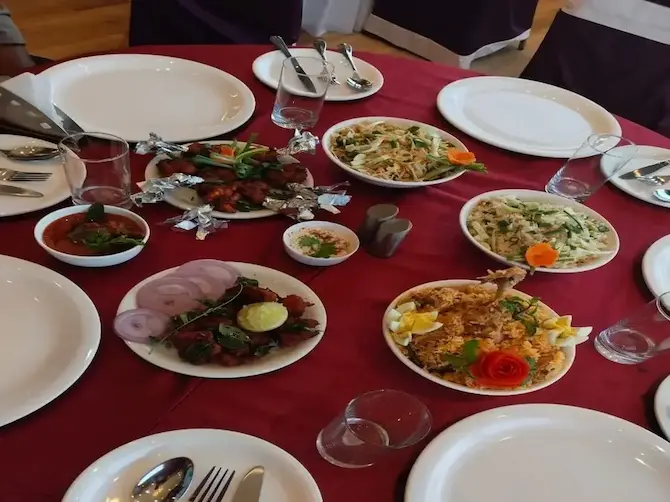 Indian buffet spread with biryani, starters, and salads at BLOFT Hotel’s multi-cuisine restaurant